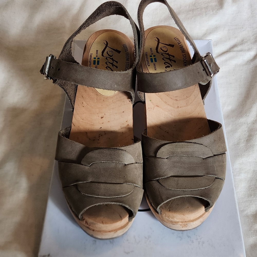 Lotta from Stockholm high heel peep toe clogs